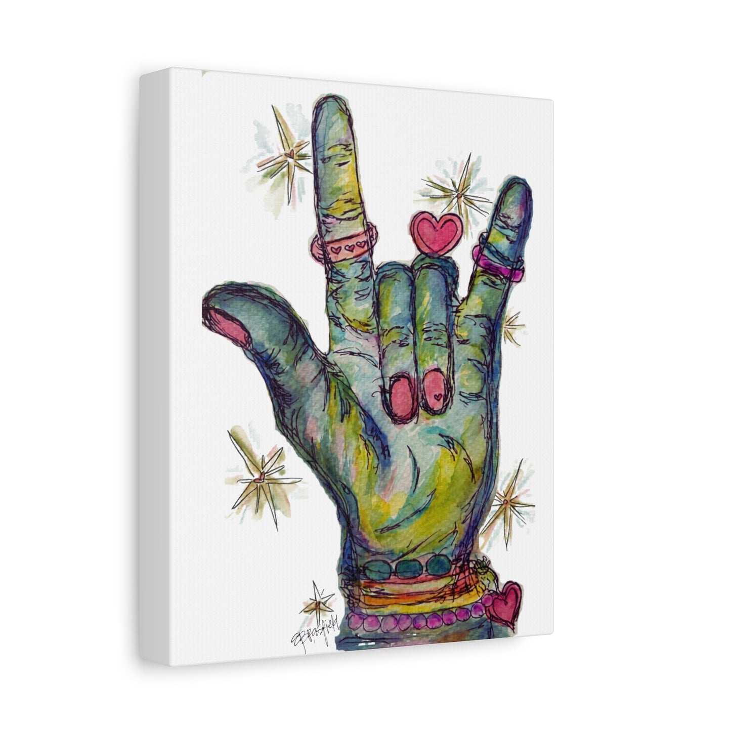 "Love You" Canvas Wall Art — Colorful 'I Love You' Stretched Matte Canvas