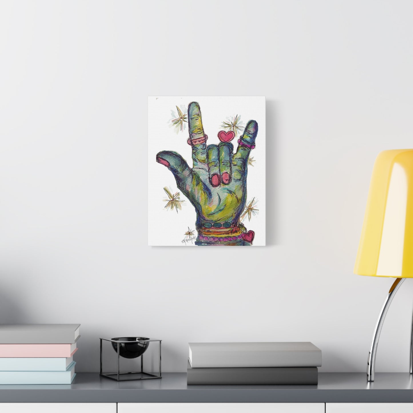 "Love You" Canvas Wall Art — Colorful 'I Love You' Stretched Matte Canvas