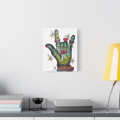 "Love You" Canvas Wall Art — Colorful 'I Love You' Stretched Matte Canvas