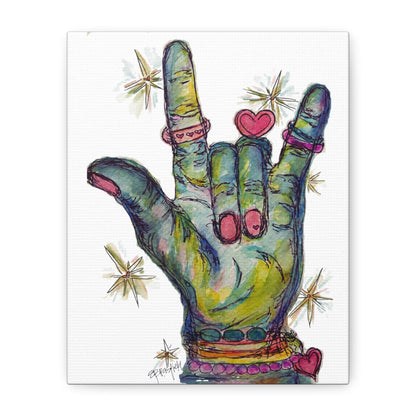 "Love You" Canvas Wall Art — Colorful 'I Love You' Stretched Matte Canvas
