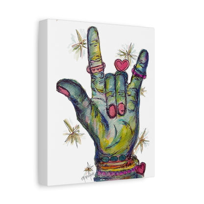 "Love You" Canvas Wall Art — Colorful 'I Love You' Stretched Matte Canvas